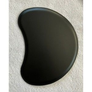 LIZELL Genuine BLACK Leather & Suede Kidney Shaped Mouse Pad Elegant IMPERFECT